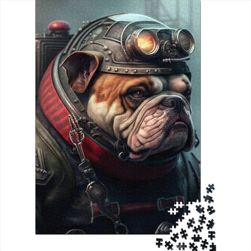 Bulldogge für Erwachsene, 1000-teiliges Puzzle, Geschenke aus Holz, Puzzle für Erwachsene und Teenager, anspruchsvolles Spiel, Geschenke (Größe 75x50 cm) von LiJianXXS