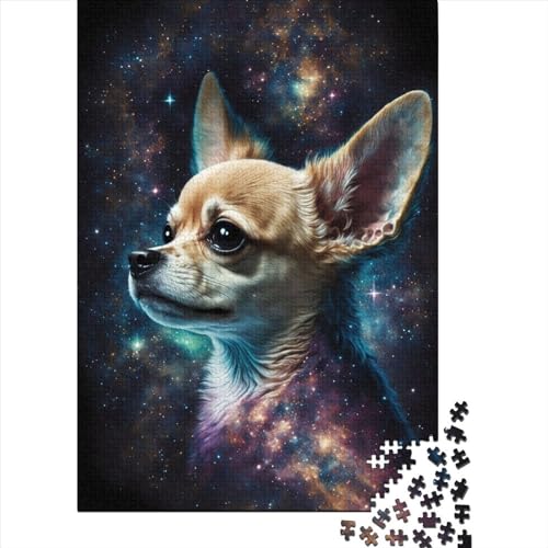 Chihuahua-Hund 1000-Teile-Puzzle für Erwachsene, Holzpuzzles, Holzpuzzles, nachhaltiges Puzzle für Erwachsene | Spiele (Größe 75x50 cm) von LiJianXXS