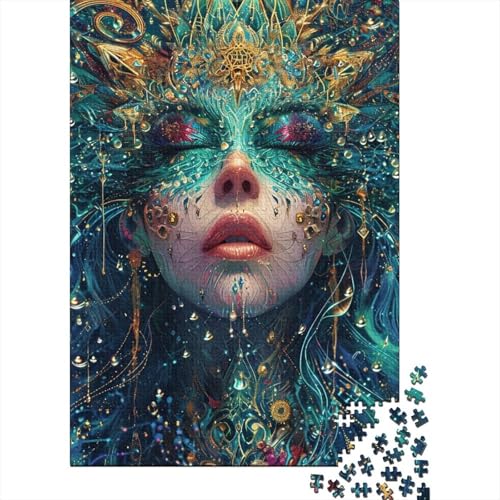 Color Fantasy Girl Puzzle 1000 Teile Puzzlespiel für Erwachsene und Kinder Holzpuzzle Lernspielzeug Größe: 75x50cm von LiJianXXS