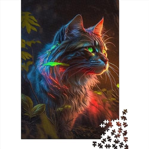 Cosmic Art Cat für Erwachsene, schwierige Puzzles, Puzzle 1000 Teile für Erwachsene, Spielzeug, Denkspiel (Größe 75x50 cm) von LiJianXXS