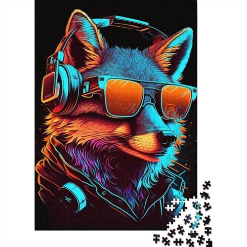 Electric Fox 1000-Teile-Puzzle für Erwachsene, Holzpuzzles, Holzpuzzles, nachhaltiges Puzzle für Erwachsene | Spiele (Größe 75x50 cm) von LiJianXXS