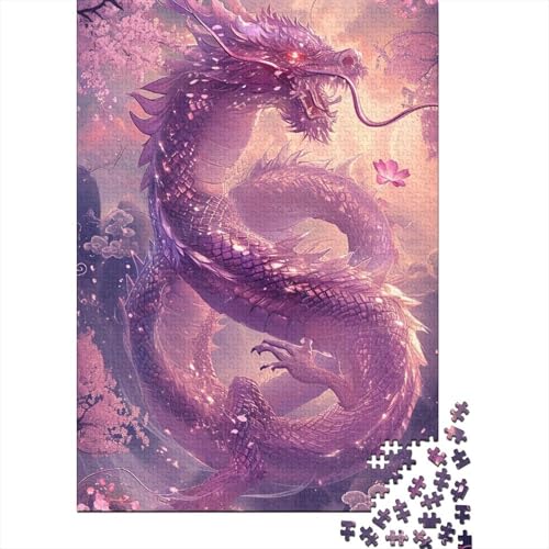 Fantasy-Drache-Puzzle, 1000 Teile, Puzzlespiel für Erwachsene und Kinder, Holzpuzzle, Lernspielzeug, Größe: 75 x 50 cm von LiJianXXS