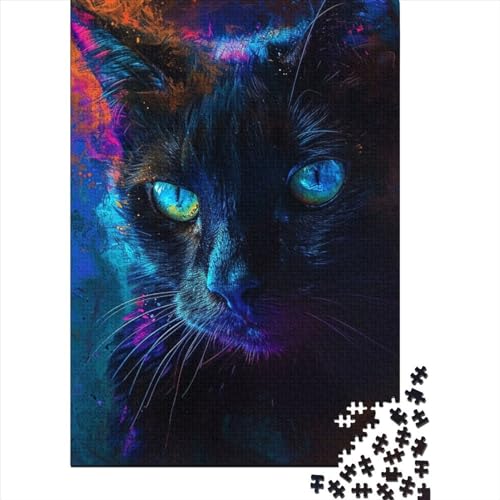 Fantasy-Katzen-Puzzle für Erwachsene und Jugendliche, 1000 Teile, Puzzle für Erwachsene, Puzzles für Erwachsene (Größe 75x50 cm) von LiJianXXS