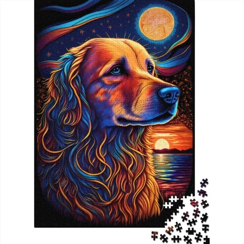 Golden Retriever-Stil für Erwachsene, schwieriges Puzzle, 1000 Teile, Puzzle für Erwachsene, Spielzeug, Denkspiel (Größe 75x50 cm) von LiJianXXS