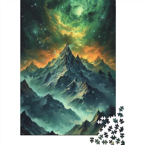 Holzpuzzle, Bunte Wolken, Berge, 1000 Teile, Puzzle für Erwachsene und Kinder, Puzzle-Herausforderungsspielzeug, Größe: 75 x 50 cm von LiJianXXS