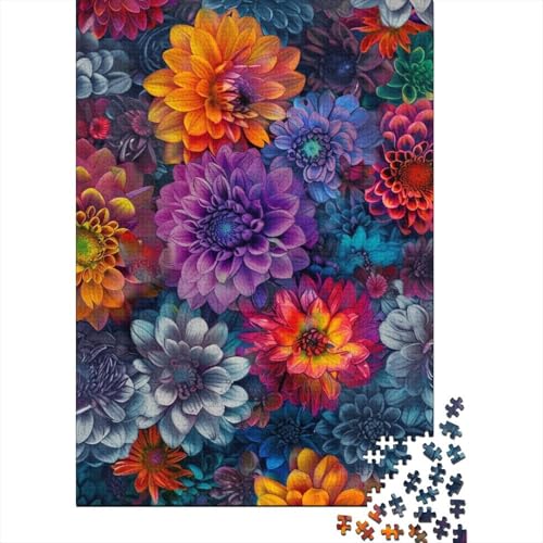 Holzpuzzle 1000 Teile Bunte Blumen Puzzle für Jungen und Mädchen Schwierigkeitsgrad Puzzle Lernspiele Familienspielzeug Größe: 75x50cm von LiJianXXS