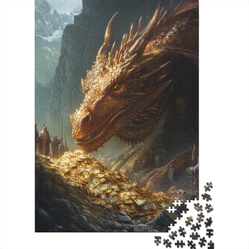 Holzpuzzle 1000 Teile Fantasie Fliegender Drache Puzzle Jungen Und Mädchen Schwierigkeitsgrad Puzzle Lernspiele Familienspielzeug Größe: 75x50cm von LiJianXXS