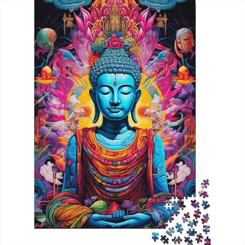 Holzpuzzle für Erwachsene 1000 Teile Kunst Buddha Kinderpuzzle Freizeit Kreative Spiele Spielzeug Puzzles Größe: 75x50cm von LiJianXXS