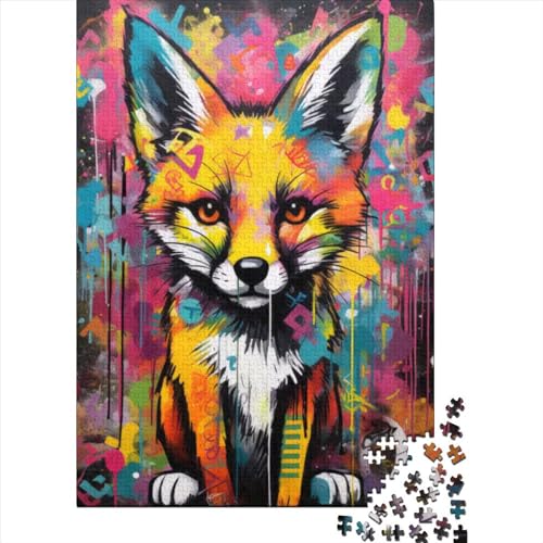 Kunstpuzzle für Erwachsene 1000 Teile, Banksy-Graffiti, Slum-Fox-Puzzles, Holzpuzzles 1000-teiliges Puzzle für Erwachsene und Jugendliche (Größe 75x50 cm) von LiJianXXS