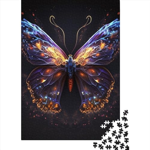 Kunstpuzzle für Erwachsene 1000 Teile Schmetterling Holzpuzzle für Erwachsene Puzzle Lernspiel Herausforderungsspielzeug (Größe 75x50 cm) von LiJianXXS