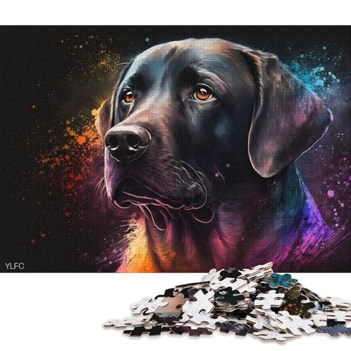 Lustiges Puzzle für Erwachsene, 1000 Teile, buntes Labrador-Hunde-Puzzle für Kinder, Holzpuzzle, tolles Geschenk für Erwachsene 75x50cm/1000 Teile von LiJianXXS