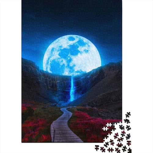 Mond-Wasserfall-Puzzle für Erwachsene, 1000 Puzzleteile, Lernspiele, Geschenk, Größe: 75 x 50 cm von LiJianXXS