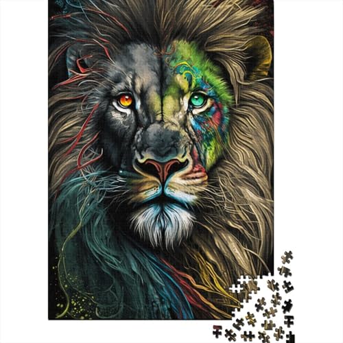 Porträt eines schönen Löwen, 1000 Puzzles für Erwachsene/Puzzle für Erwachsene und Kinder/Denkspiel, Familienspiele, Puzzlegröße: 75 x 50 cm von LiJianXXS