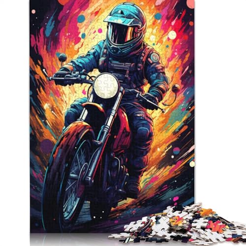 Puzzle 1000 Teile, Astronaut auf Motorrad, Puzzle für Kinder, Papppuzzle, pädagogisches Spielzeug zum Stressabbau, Puzzle, 38 x 26 cm von LiJianXXS