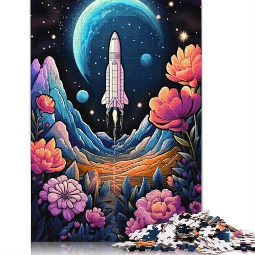 Puzzle 1000 Teile, Brillantes Raketen-Puzzle für Kinder, Holzpuzzle, pädagogisches Stressabbau-Spielzeug-Puzzle, 75 x 50 cm von LiJianXXS