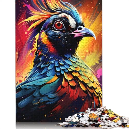 Puzzle 1000 Teile, Bunte Psychedelia der Wachtel, Puzzle für Kinder, Holzpuzzle, pädagogisches Stressabbau-Spielzeug, Puzzle, 75 x 50 cm von LiJianXXS