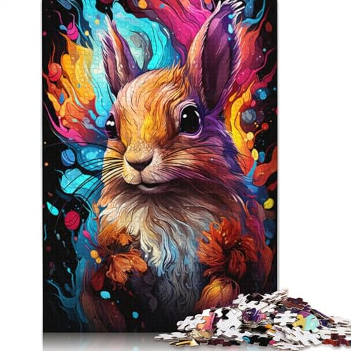 Puzzle 1000 Teile, Farbmalerei, Eichhörnchen-Puzzle für Kinder, Kartonpuzzle, pädagogisches Stressabbau-Spielzeug, Puzzle, 38 x 26 cm von LiJianXXS