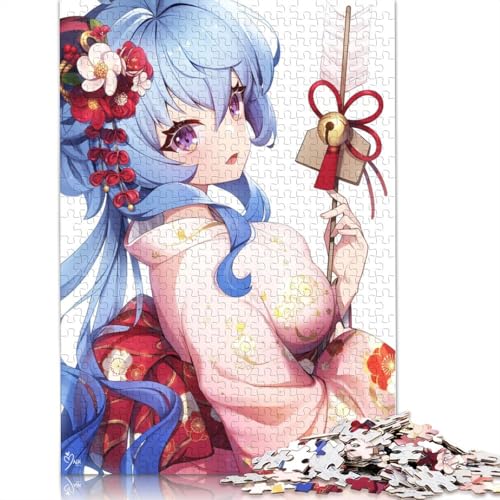 Puzzle 1000 Teile, Genshin Impact Ganyu Puzzles für Erwachsene, Holzpuzzles, Spielzeug-Wanddekoration (Größe 75 x 50 cm) von LiJianXXS