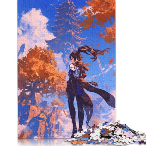 Puzzle 1000 Teile, Genshin Impact Puzzles für Erwachsene, Kartonpuzzles, Spielzeug-Wanddekoration (Größe 38 x 26 cm) von LiJianXXS