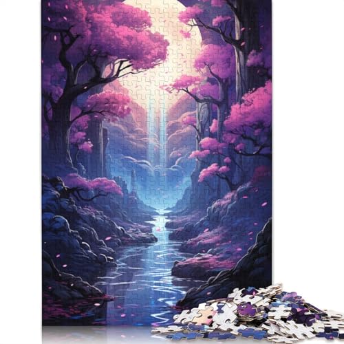 Puzzle 1000 Teile, Rosa Wald, Puzzle für Kinder, Papppuzzle, pädagogisches Stressabbau-Spielzeug, Puzzle, 38 x 26 cm von LiJianXXS