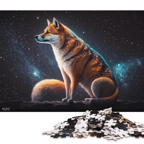 Puzzle 1000 Teile, kosmische Galaxie, Shiba Inu, Puzzle für Erwachsene, Kartonpuzzle, Heimdekoration 38x26cm/1000 Teile von LiJianXXS