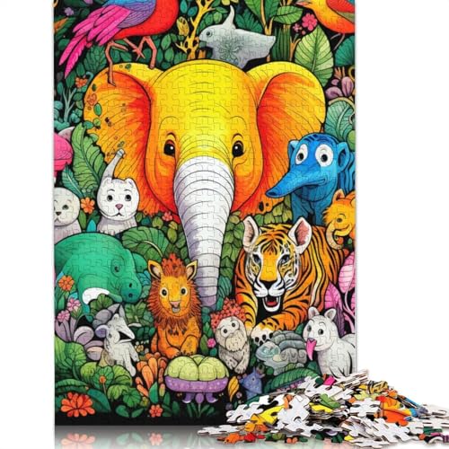 Puzzle 1000 Teile Afrikanische Tiere Puzzle Holzpuzzle Familienunterhaltungsspielzeug Größe: 75x50cm von LiJianXXS