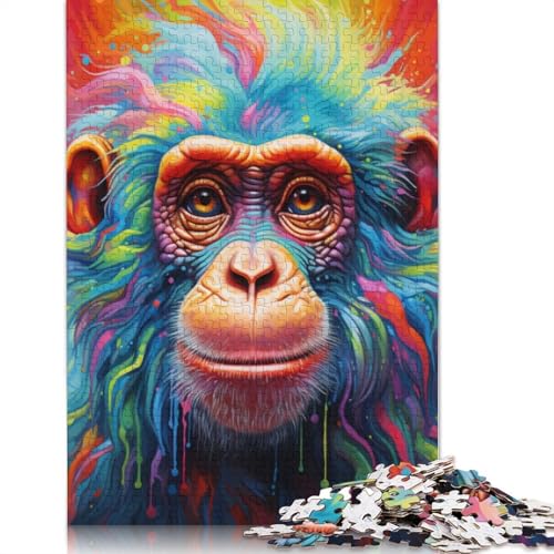 Puzzle 1000 Teile Bunte Gorillas Puzzle Kartonpuzzle Familienunterhaltungsspielzeug Größe: 38 x 26 cm von LiJianXXS