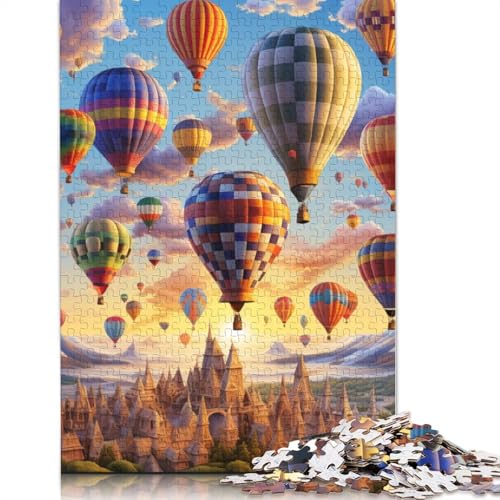 Puzzle 1000 Teile Bunte Heißluftballons Puzzle Kartonpuzzle Familienunterhaltungsspielzeug Größe: 38 x 26 cm von LiJianXXS