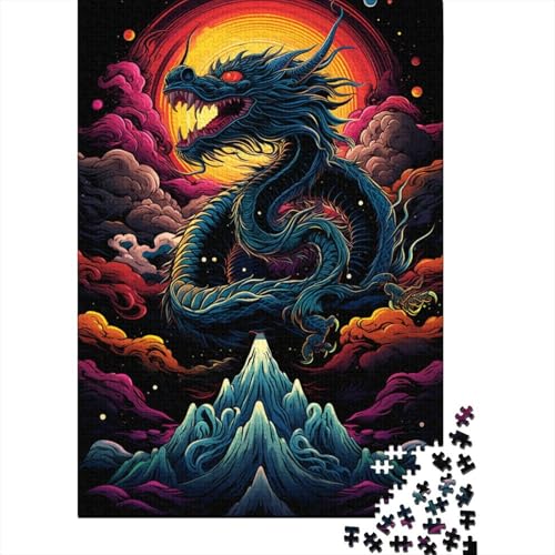 Puzzle 1000 Teile Chinesischer Drache Puzzle für Erwachsene Holzpuzzle Heimdekoration 29,53x19,69 Zoll von LiJianXXS