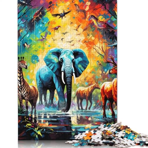 Puzzle 1000 Teile für Erwachsene, Afrikanische Tiere, Puzzle für Erwachsene, Holzpuzzle, Lernspiel für Erwachsene und Kinder, Größe: 75 x 50 cm von LiJianXXS