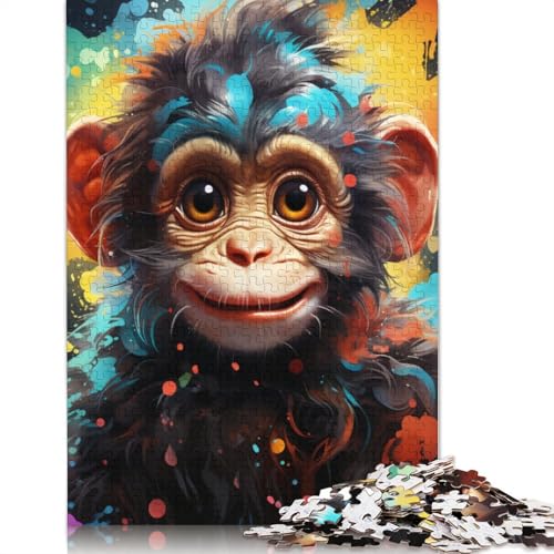 Puzzle 1000 Teile für Erwachsene, Art Monkey Puzzle für Erwachsene, Kartonpuzzle, Lernspiel für Erwachsene und Kinder, Größe: 38 x 26 cm von LiJianXXS