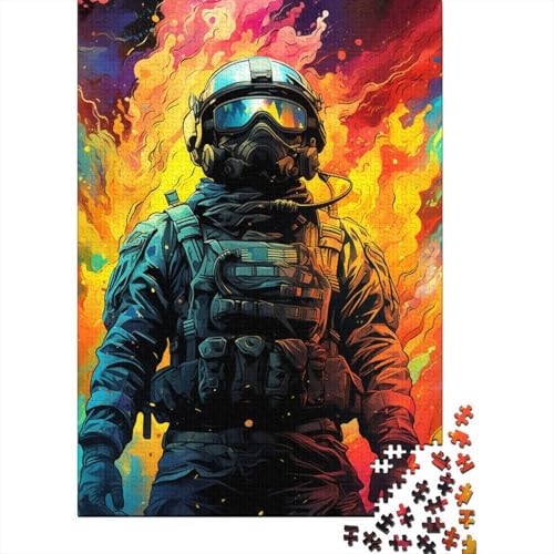 Puzzle 1000 Teile für Erwachsene, Bunte Psychedelia von Soldier Synthwave, Puzzle für Erwachsene, Holzpuzzle, Familienunterhaltungsspielzeug 29,53x19,69 Zoll von LiJianXXS