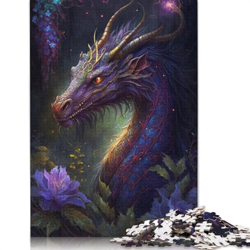 Puzzle 1000 Teile für Erwachsene, Chinesisches Drachenblumen-Galaxie-Puzzle für Erwachsene und Kinder, Papppuzzle, tolles Geschenk für Erwachsene, Größe: 38 x 26 cm von LiJianXXS