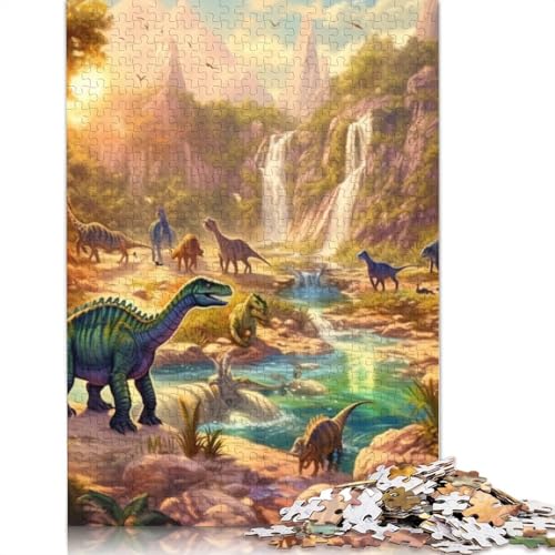 Puzzle 1000 Teile für Erwachsene, Dinosaurierwelt, Puzzle für Erwachsene, Kartonpuzzle, schwierig und herausfordernd, Größe: 38 x 26 cm von LiJianXXS