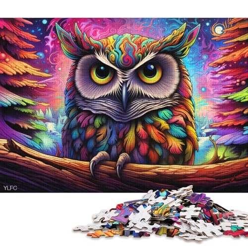 Puzzle 1000 Teile für Erwachsene, Fantasy Art Owl Puzzles für Erwachsene, Kartonpuzzles, Puzzles für Erwachsene, Lernspiel, Herausforderungsspielzeug (Größe 38 * 26 cm) von LiJianXXS