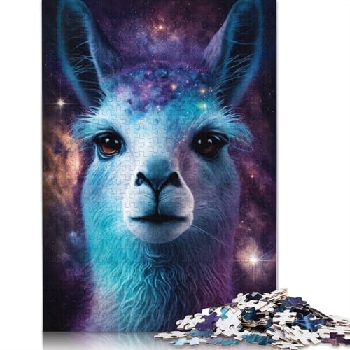 Puzzle 1000 Teile für Erwachsene, Galaxie-Alpaka-Weltraum-Puzzle, Geschenk, Holzpuzzle, Heimdekoration (Größe 75 x 50 cm) von LiJianXXS