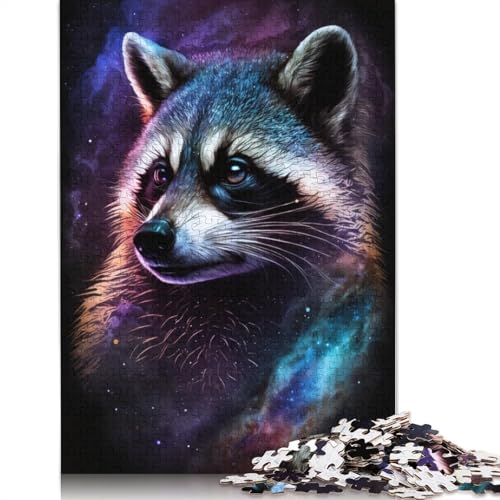 Puzzle 1000 Teile für Erwachsene, Galaxy Raccoon, Puzzle für Erwachsene und Kinder, Holzpuzzle, Lernspiel, Herausforderungsspielzeug (Größe 75 x 50 cm) von LiJianXXS