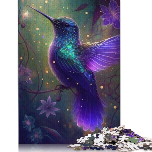 Puzzle 1000 Teile für Erwachsene, Kolibri-Blumen-Galaxie-Puzzle für Erwachsene und Kinder, Kartonpuzzle, tolles Geschenk für Erwachsene, Größe: 38 x 26 cm von LiJianXXS