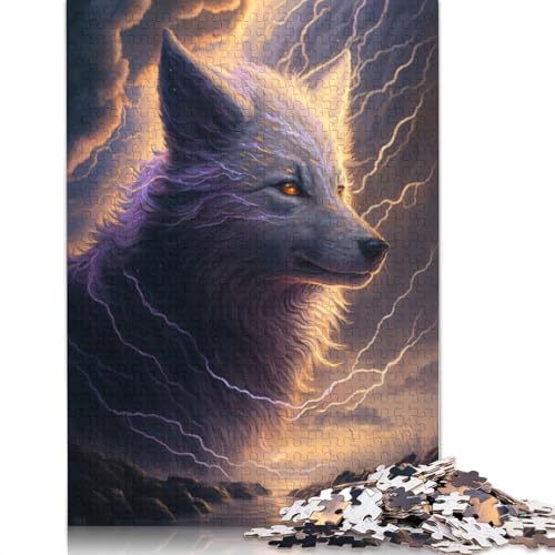 Puzzle 1000 Teile für Erwachsene, Kunst, Fantasie, weißer Fuchs, Puzzle, Geschenk, Holzpuzzle, Heimdekoration, Größe: 75 x 50 cm von LiJianXXS