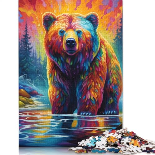 Puzzle 1000 Teile für Erwachsene, Kunst, Tier, Bär, Puzzle für Erwachsene, Holzpuzzle, schwierig und herausfordernd, Größe: 75 x 50 cm von LiJianXXS