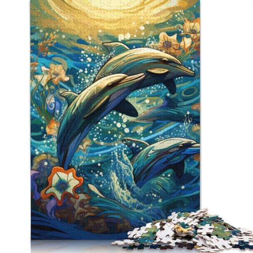 Puzzle 1000 Teile für Erwachsene, Kunst-Delfin-Puzzle für Erwachsene, Karton-Puzzle, Lernspiel für Erwachsene und Kinder, Größe: 38 x 26 cm von LiJianXXS