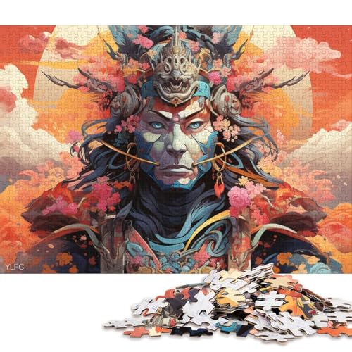 Puzzle 1000 Teile für Erwachsene, Psychedelisches Samurai-Puzzle für Erwachsene, Holzpuzzle, dekomprimierendes geistiges Lernspielzeug (Größe 75 * 50 cm) von LiJianXXS