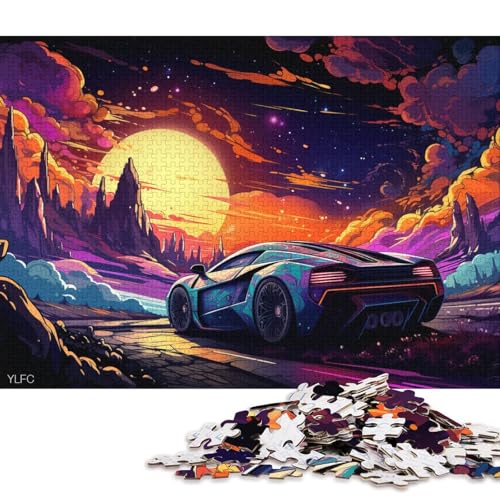 Puzzle 1000 Teile für Erwachsene, Sportwagen im Weltraum, Puzzles für Erwachsene, Kartonpuzzle, Lernspiele für Erwachsene und Kinder 38x26cm/1000 Teile von LiJianXXS