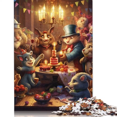 Puzzle 1000 Teile für Erwachsene, Tierparty-Puzzle für Kinder, Kartonpuzzle, gutes Geschenk für Erwachsene und Kinder, Größe: 38 x 26 cm von LiJianXXS