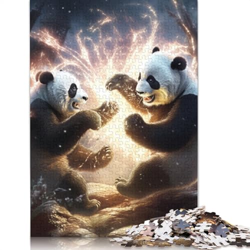 Puzzle 1000 Teile für Erwachsene, Tierpuzzle Panda für Kinder, Kartonpuzzle, gutes Geschenk für Erwachsene und Kinder, Größe: 38 x 26 cm von LiJianXXS