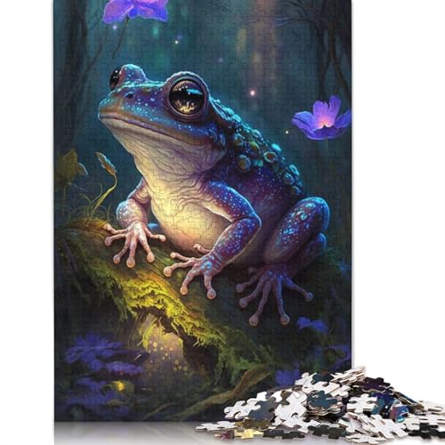 Puzzle 1000 Teile für Erwachsene, Traumfrosch-Blumen-Puzzle für Erwachsene und Kinder, Holzpuzzle, tolles Geschenk für Erwachsene, Größe: 75 x 50 cm von LiJianXXS