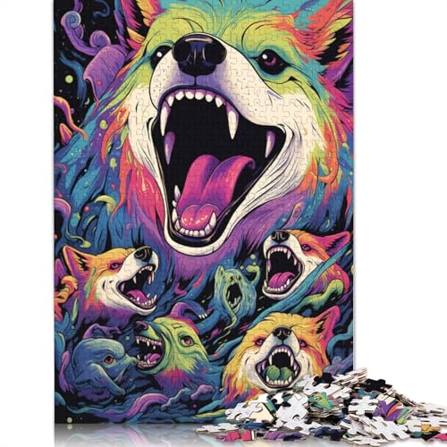 Puzzle 1000 Teile für Erwachsene, Wütender Shiba Inu, Puzzle für Erwachsene, Holzpuzzle, tolles Geschenk für Erwachsene, 75 x 50 cm von LiJianXXS