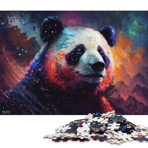 Puzzle 1000 Teile für Erwachsene, buntes Panda-Puzzle für Erwachsene, Holzpuzzle, tolles Geschenk für Erwachsene, 75 x 50 cm von LiJianXXS