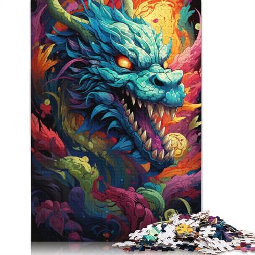 Puzzle 1000 Teile für Erwachsene, buntes psychedelisches Drachenmonster-Puzzle für Erwachsene, Kartonpuzzle, tolles Geschenk für Erwachsene, 38 x 26 cm von LiJianXXS