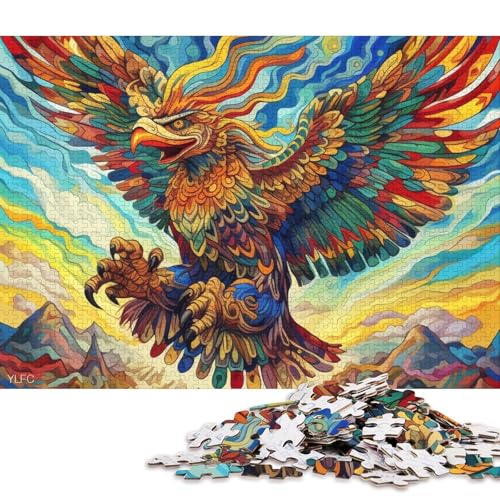 Puzzle 1000 Teile für Erwachsene, farbenfrohes Adler-Puzzle für Erwachsene, Kartonpuzzle, dekomprimierendes geistiges Lernspielzeug (Größe 38 * 26 cm) von LiJianXXS